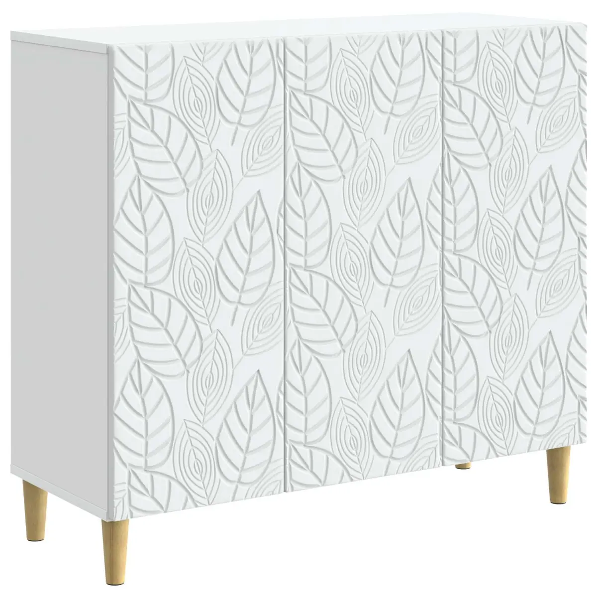 Sideboard Storage Cabinet 89 x 34.5 x 80 cm White Vintage Style Living Room Furniture