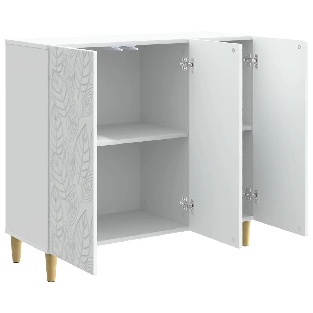 Sideboard Storage Cabinet 89 x 34.5 x 80 cm White Vintage Style Living Room Furniture