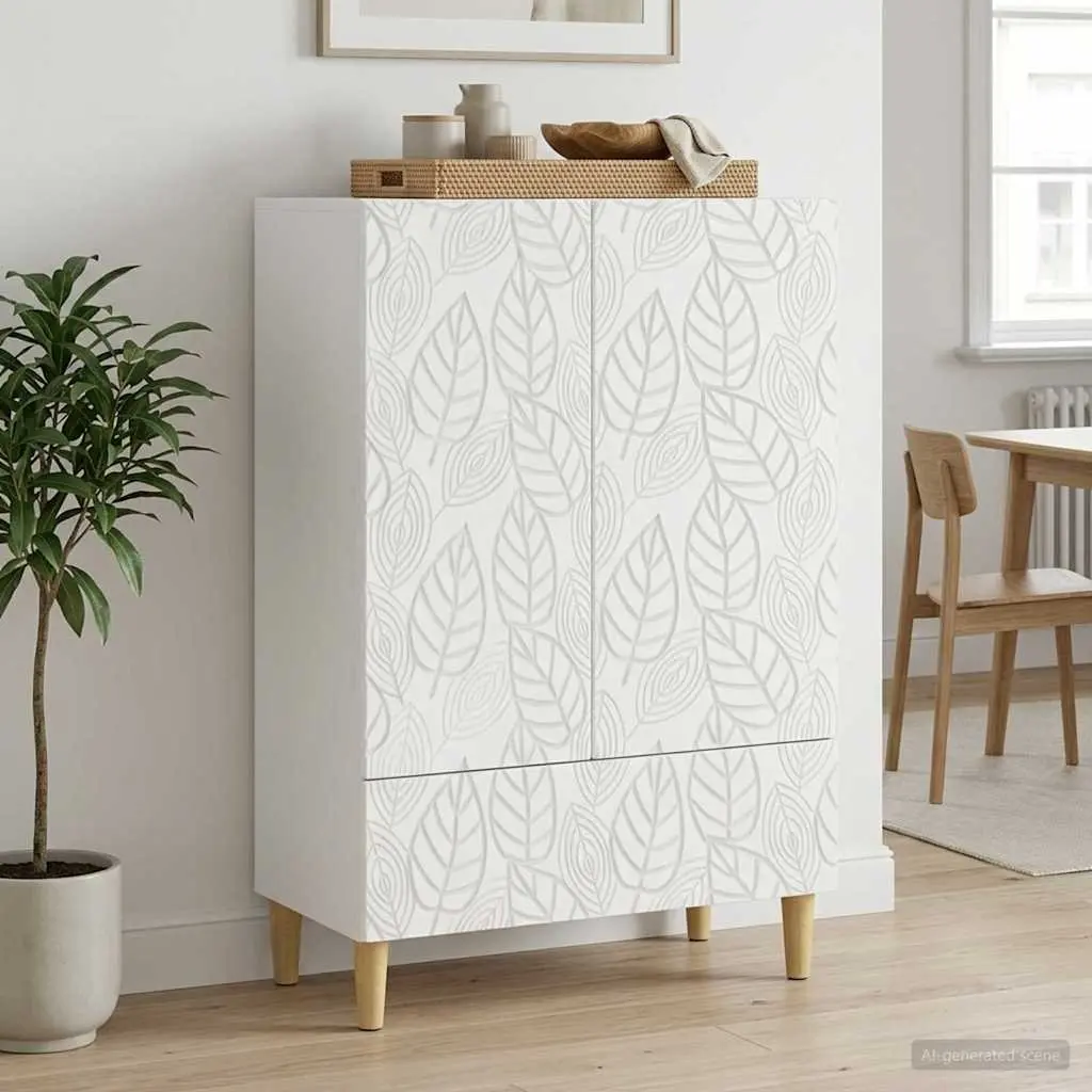 Sideboard White Storage Cabinet Rectangular 66x34.5x95cm Modern Furniture