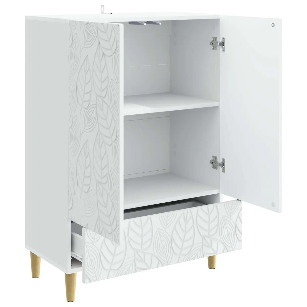 Sideboard White Storage Cabinet Rectangular 66x34.5x95cm Modern Furniture