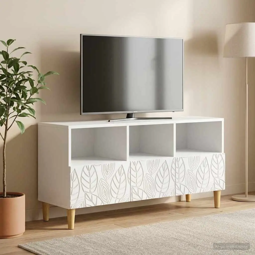 White TV Cabinet with Storage Solutions