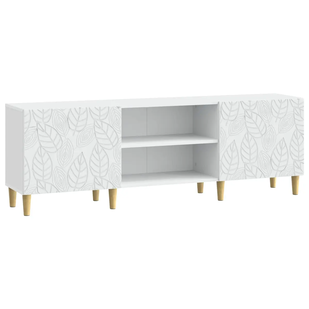 White TV Cabinet with Vintage Style and Storage