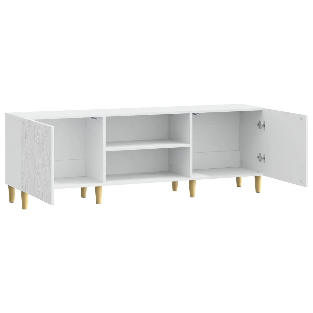 White TV Cabinet with Vintage Style and Storage