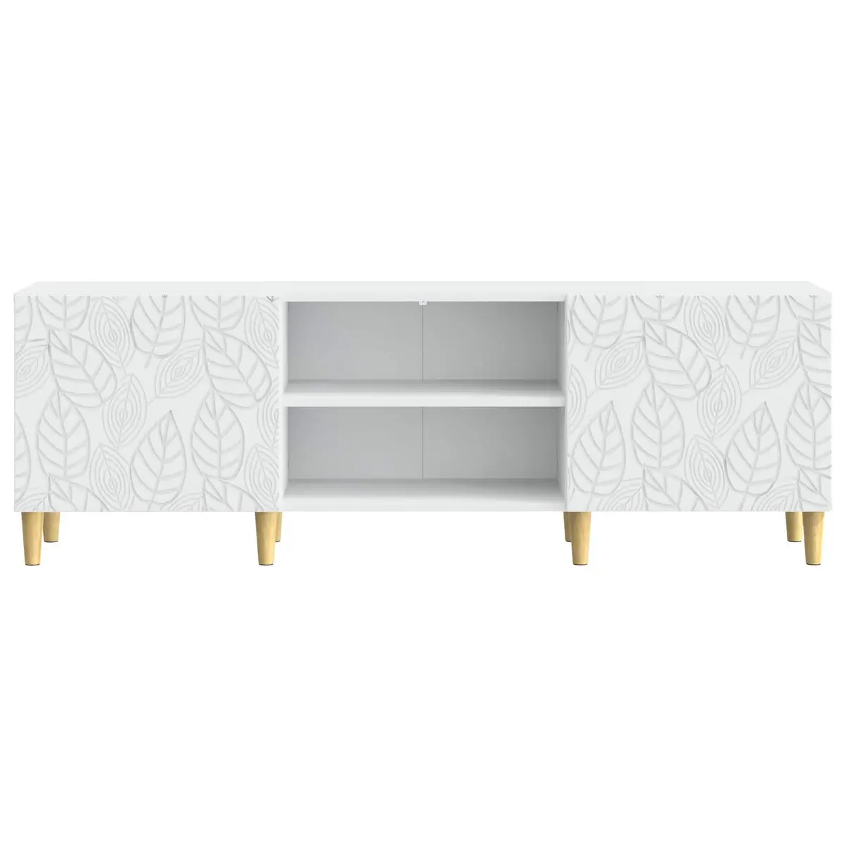 White TV Cabinet with Vintage Style and Storage