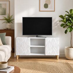 White Engineered Wood TV Cabinet: Practical and Stylish