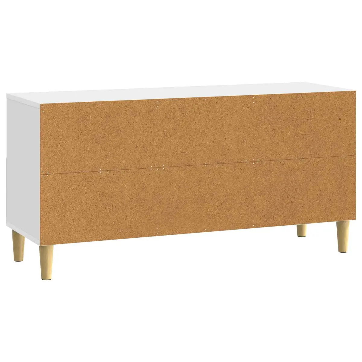 TV Cabinet White Engineered Wood Living Room Storage Unit with Swing Doors