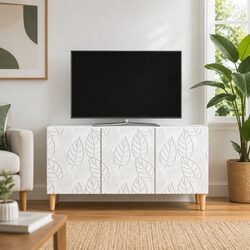 Practical Modern TV Cabinet 99 x 34.5 x 50 cm in White