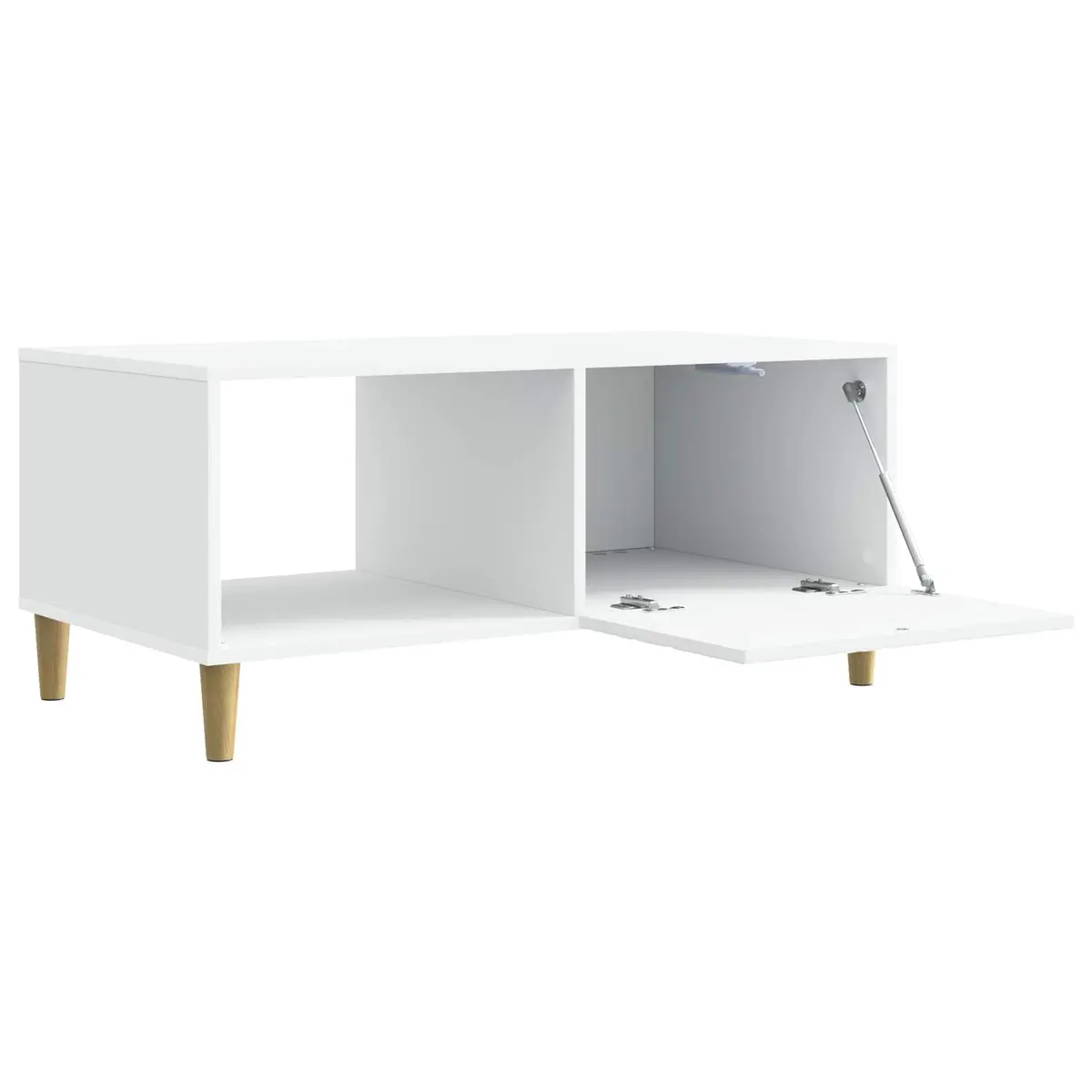 Coffee Table Rectangular Living Room Storage Shelf White 90 x 50 x 40 cm