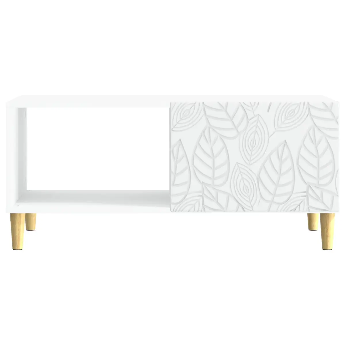 Coffee Table Rectangular Living Room Storage Shelf White 90 x 50 x 40 cm