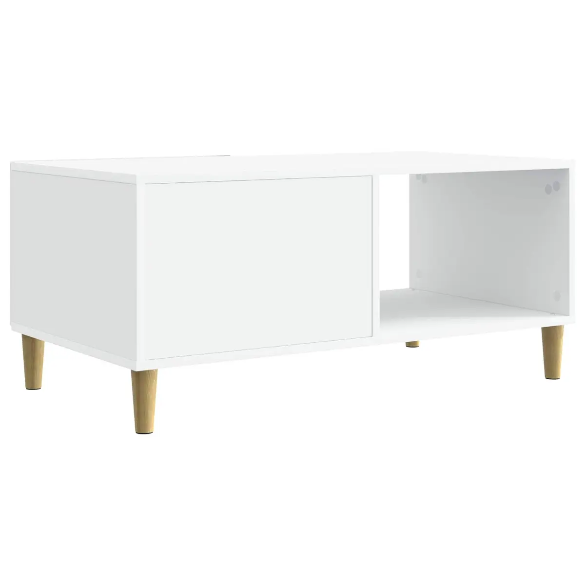Coffee Table Rectangular Living Room Storage Shelf White 90 x 50 x 40 cm