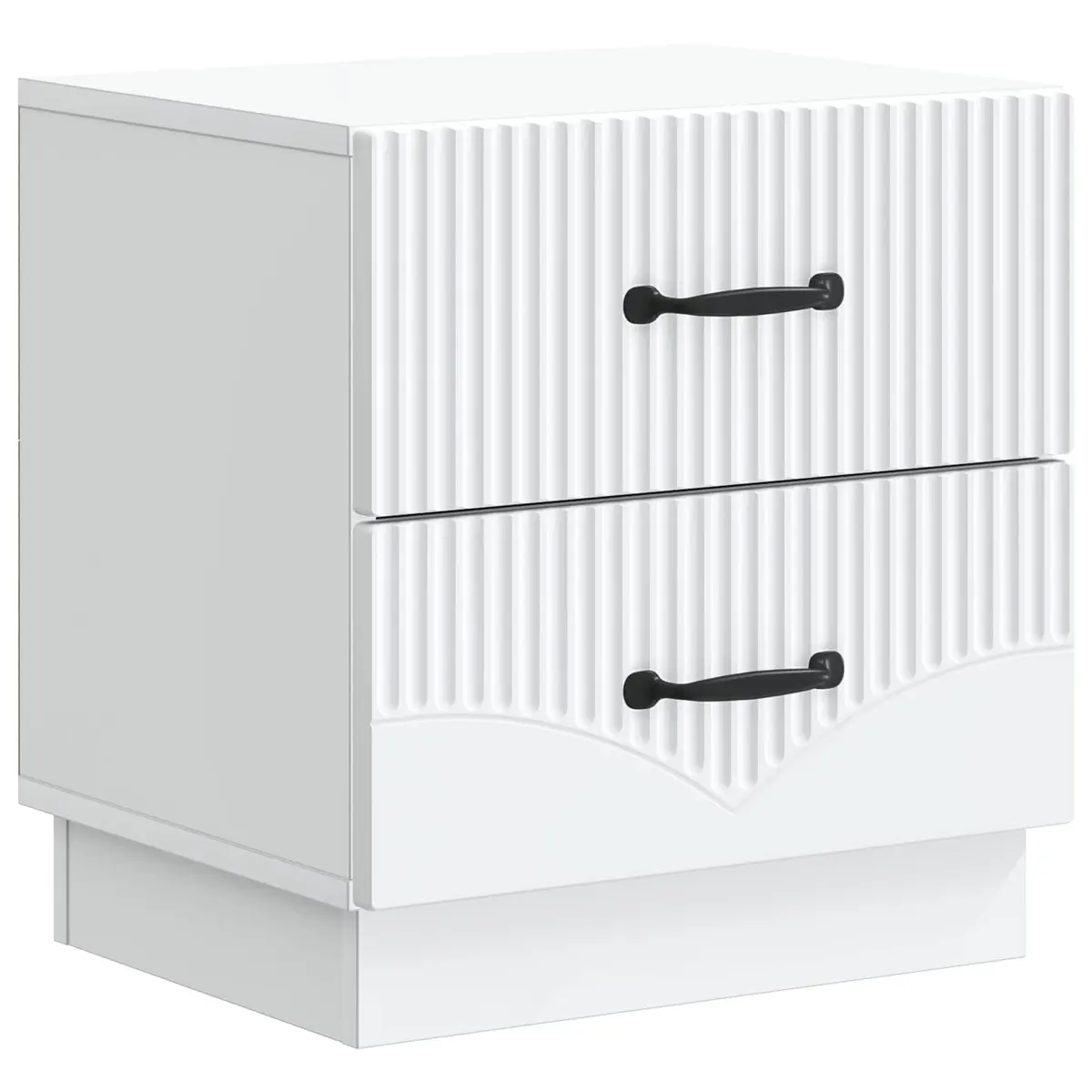 Bedside Cabinet White Engineered Wood Bedroom Storage Drawers
