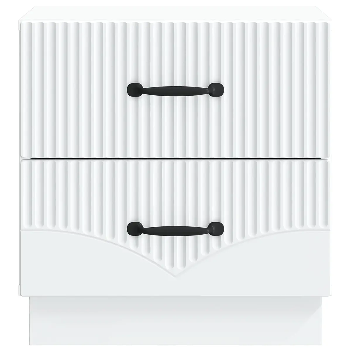Bedside Cabinet White Engineered Wood Bedroom Storage Drawers