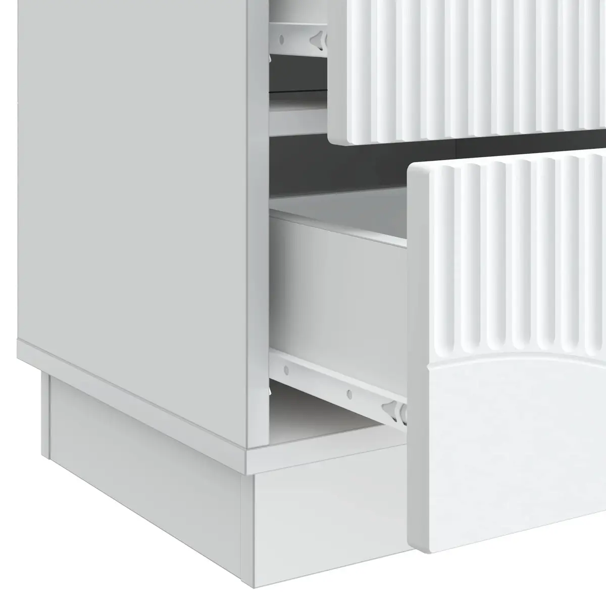 Bedside Cabinet White Engineered Wood Bedroom Storage Drawers