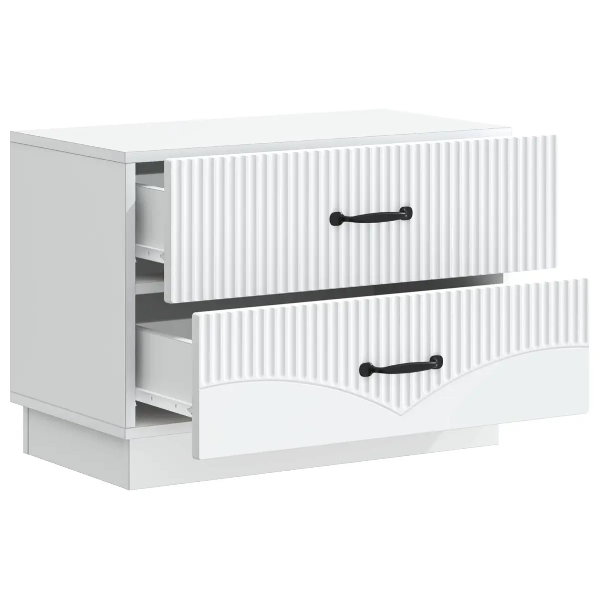 Bedside Cabinet White Modern Bedroom Nightstand Storage Drawers Engineered Wood