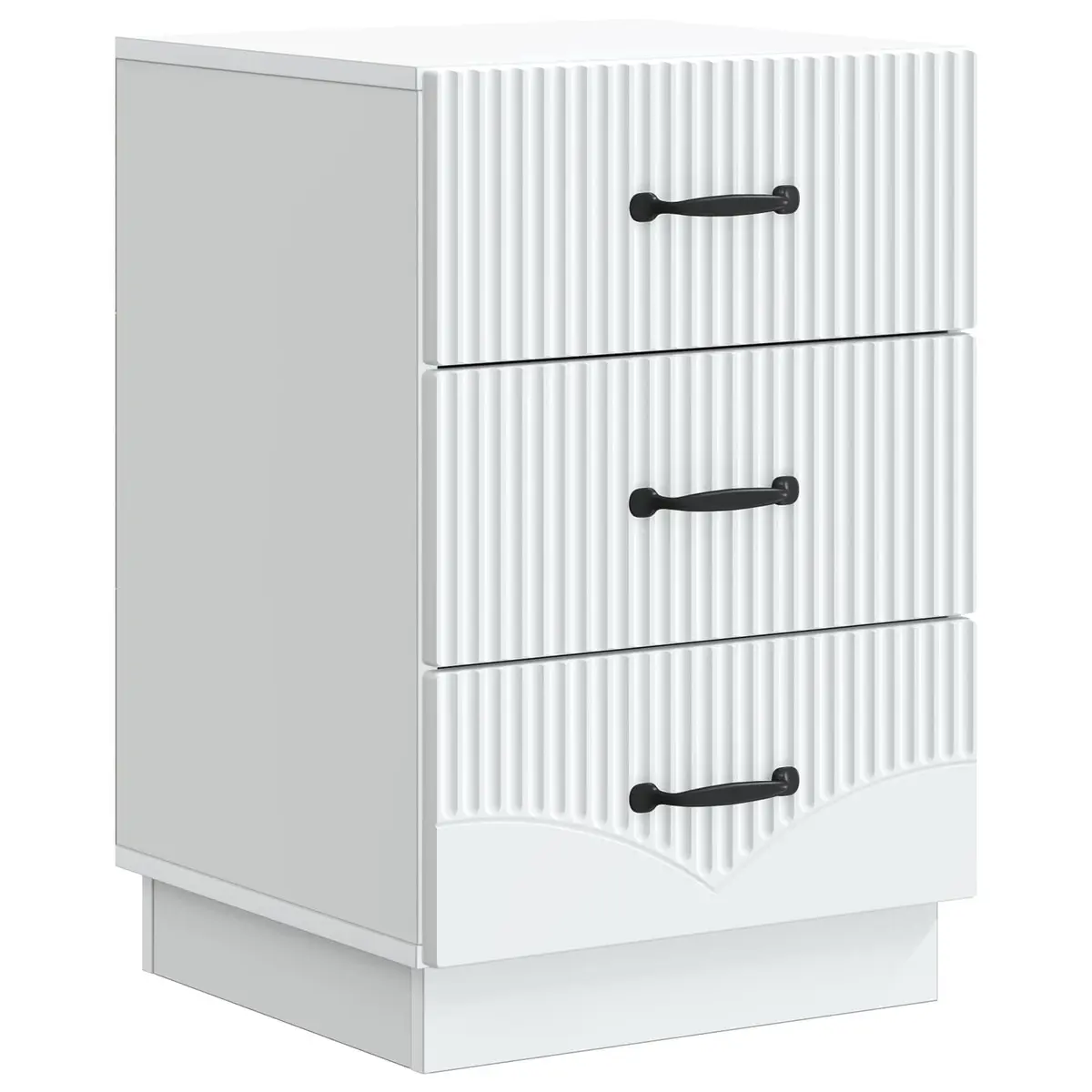 Bedside Cabinet White Engineered Wood Vintage Style Bedroom Storage Table