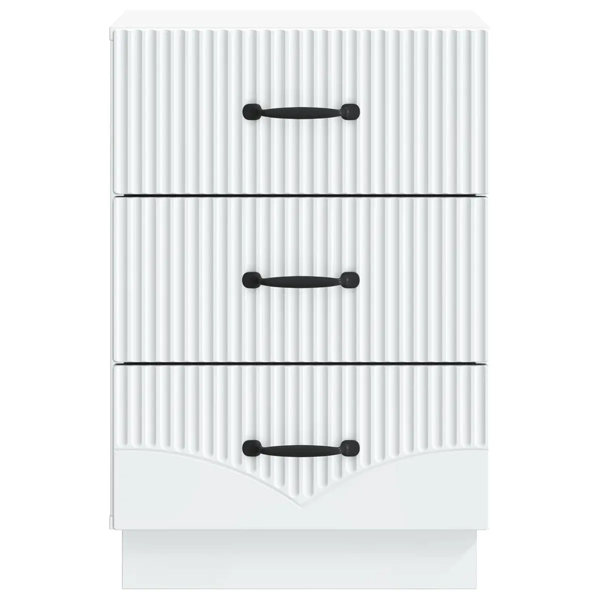 Bedside Cabinet White Engineered Wood Vintage Style Bedroom Storage Table