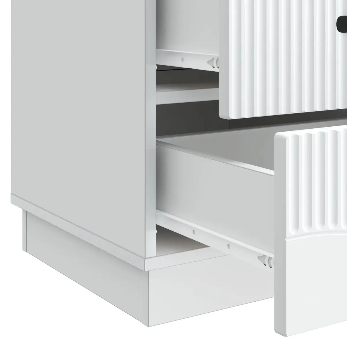 Bedside Cabinet White Engineered Wood Vintage Style Bedroom Storage Table