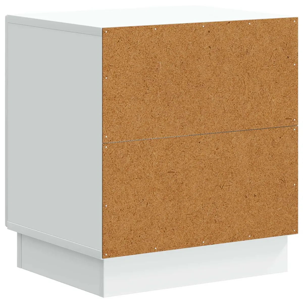 White Bedside Table with Swing Door and Metal Handles