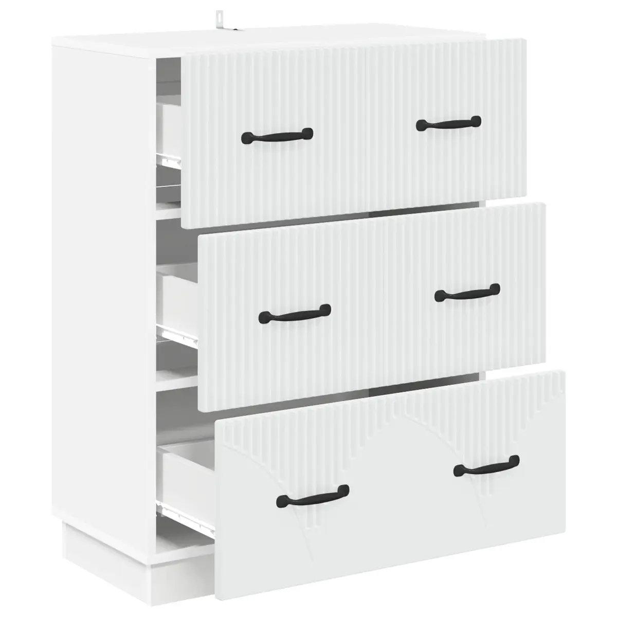 Drawer Cabinet Storage Cupboard 66 x 34.5 x 87 cm White