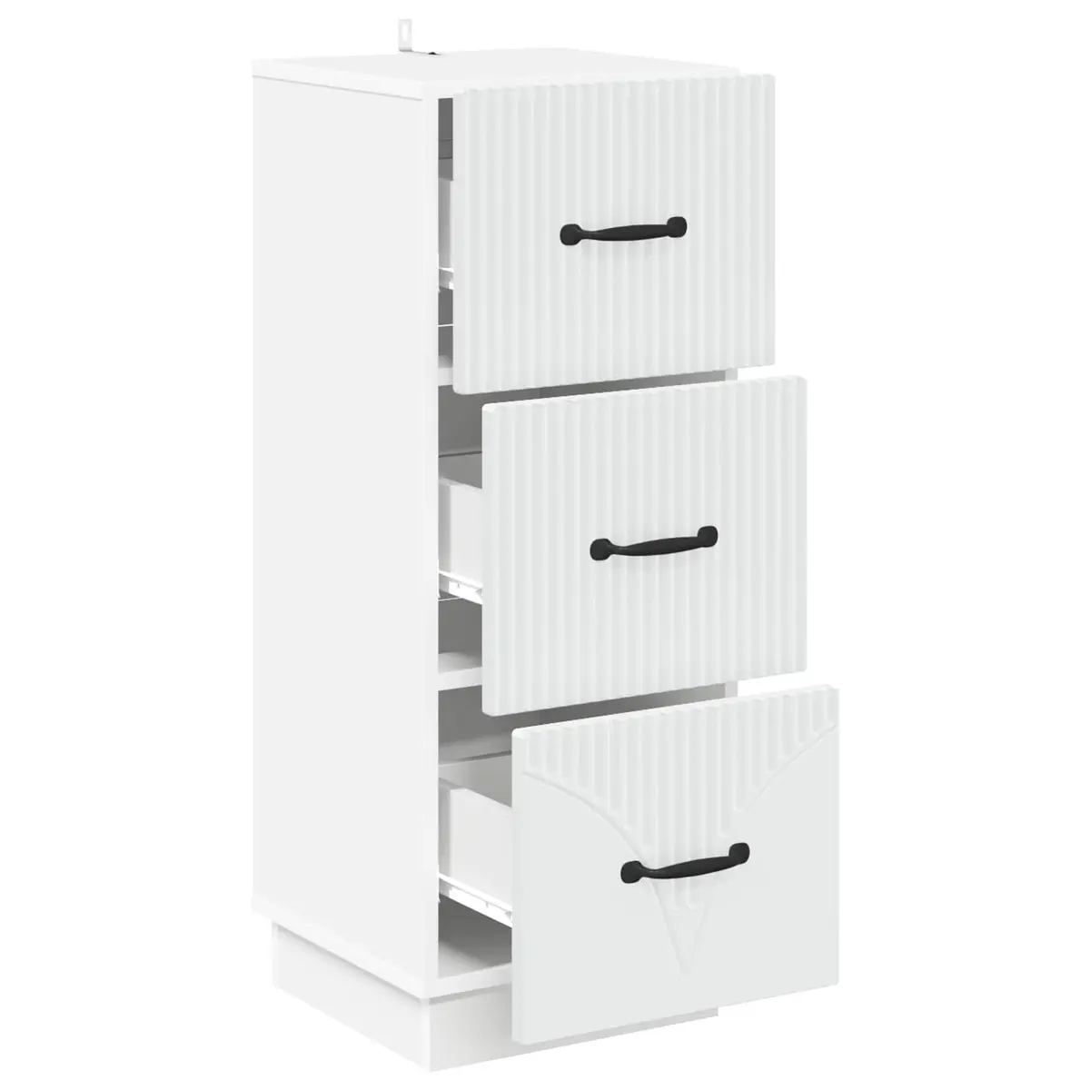 Drawer Cabinet Storage Furniture Engineered Wood 33x34.5x87cm White