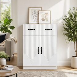 Value and Practicality Combined: White Sideboard 66 x 34.5 x 87 cm