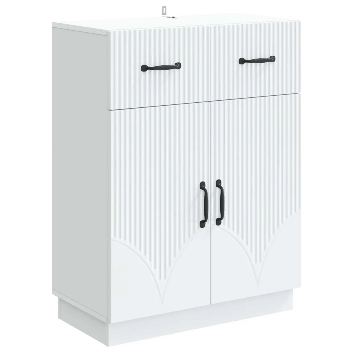 Storage Cabinet Sideboard White with Doors and Shelves 66 x 34.5 x 87 cm for Living Room Dining Room and Hallway