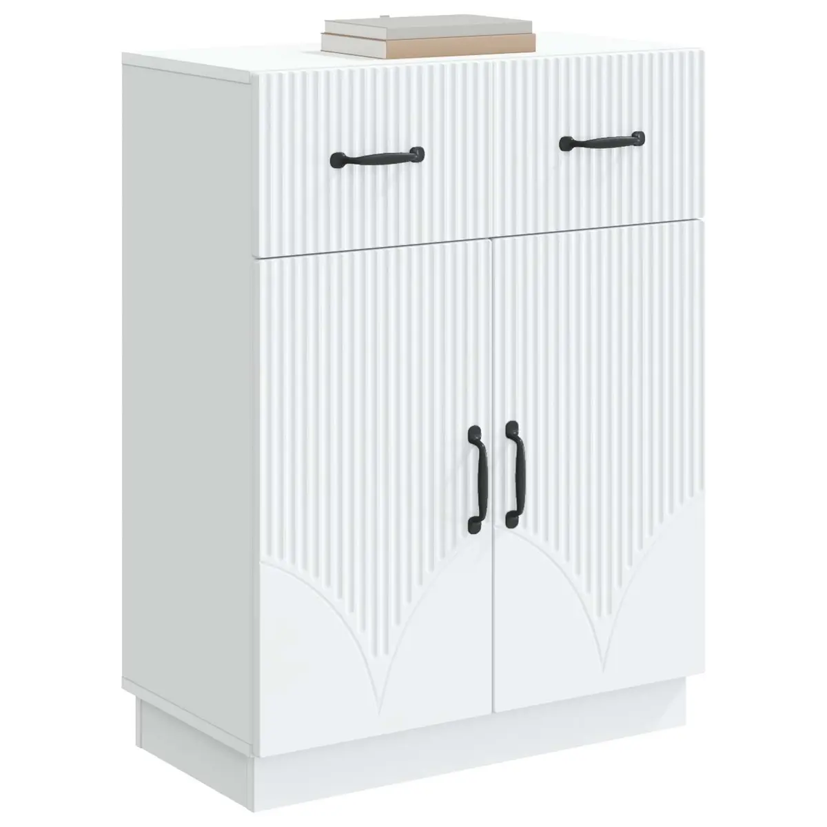 Storage Cabinet Sideboard White with Doors and Shelves 66 x 34.5 x 87 cm for Living Room Dining Room and Hallway