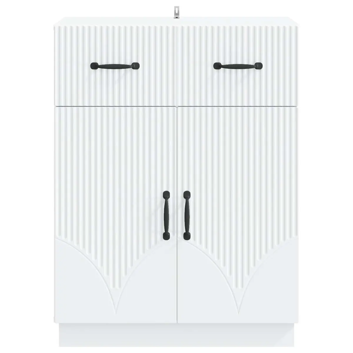 Storage Cabinet Sideboard White with Doors and Shelves 66 x 34.5 x 87 cm for Living Room Dining Room and Hallway