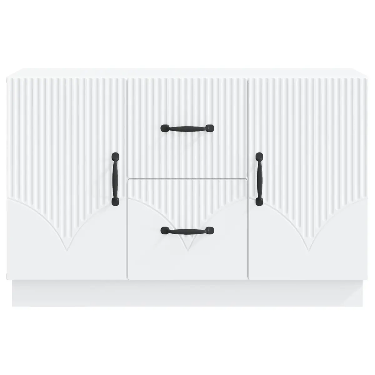 Sideboard White Storage Cabinet Living Room Furniture Engineered Wood