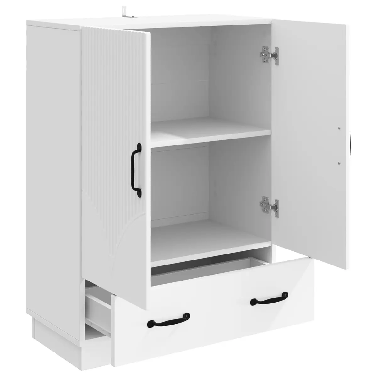 White Sideboard Storage Cabinet 66cm Engineered Wood Buffet Dining Room
