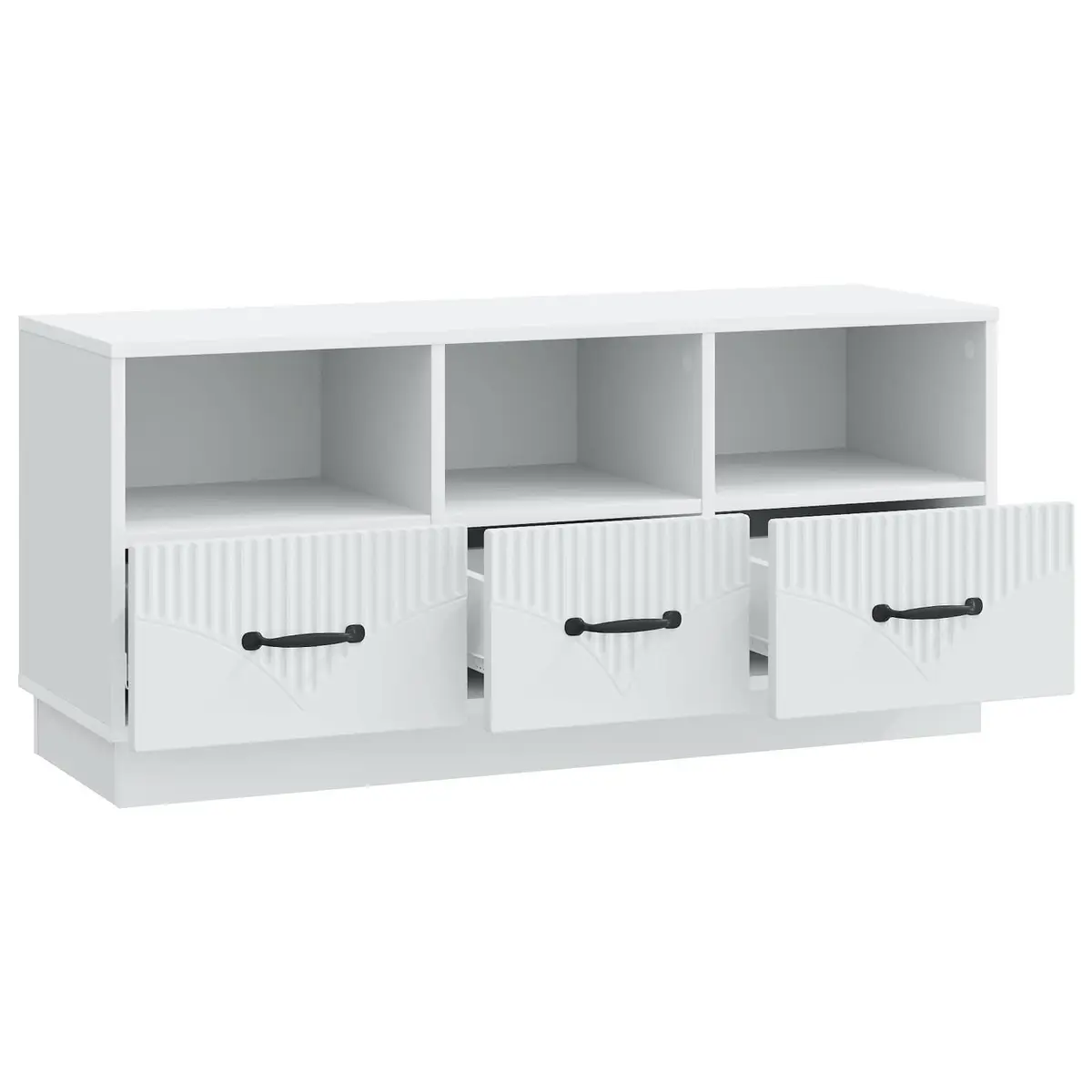 TV Cabinet Storage Unit with Drawer for Living Room 102 x 34.5 x 47 cm White Engineered Wood