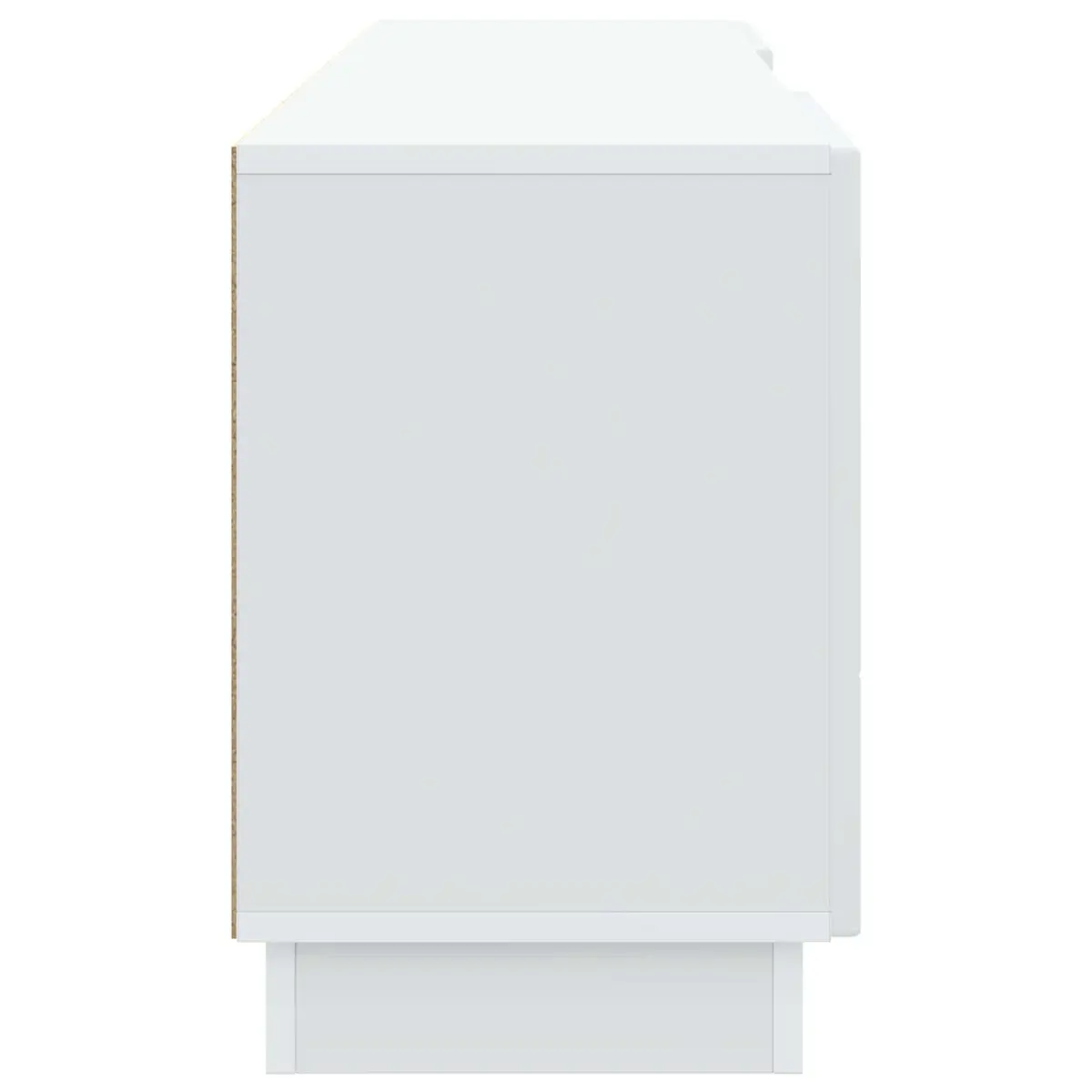 TV Cabinet White 150cm Modern Entertainment Unit Adjustable Shelves LED Lights