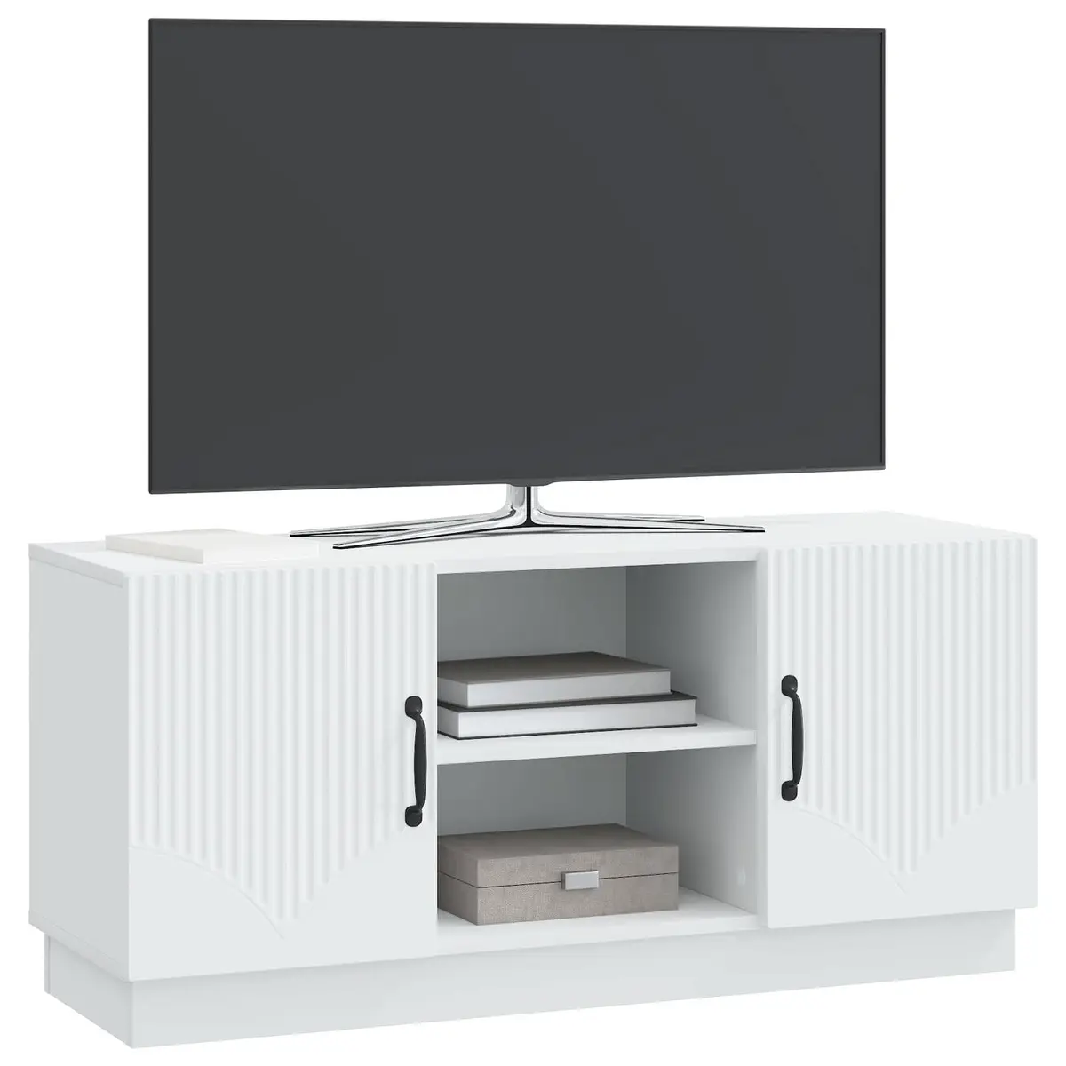 TV Cabinet Entertainment Centre Storage Unit Modern 102 x 34.5 x 47 cm White