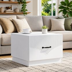 Reliable White Coffee Table with Ample Storage