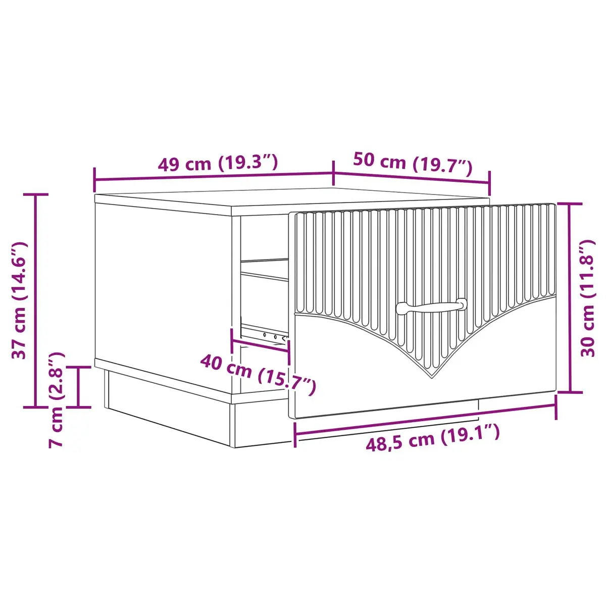White Coffee Table with Ample Storage