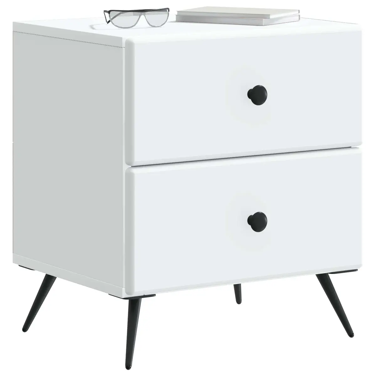 White Bedside Cabinet with Ample Storage Solutions