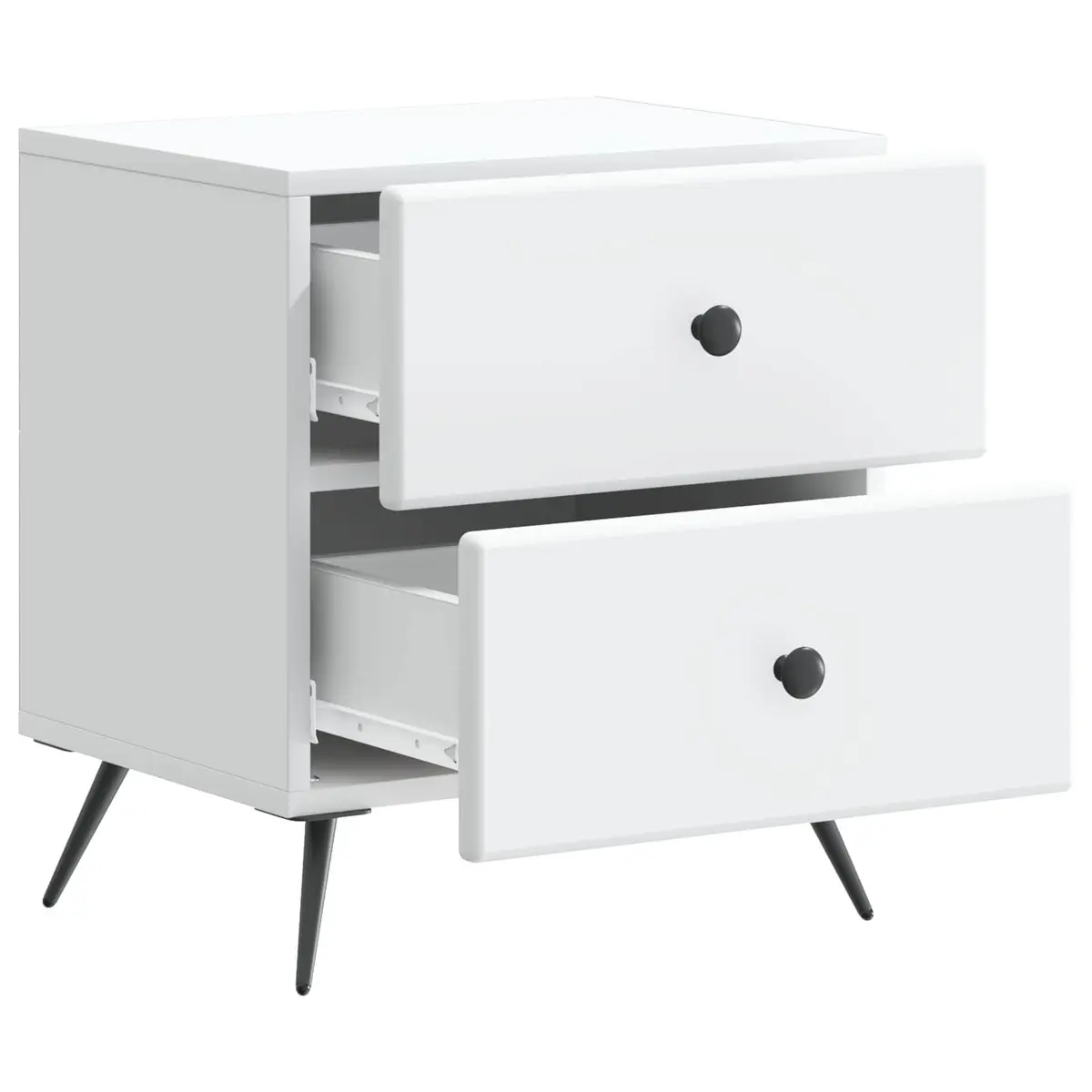 White Bedside Cabinet with Ample Storage Solutions