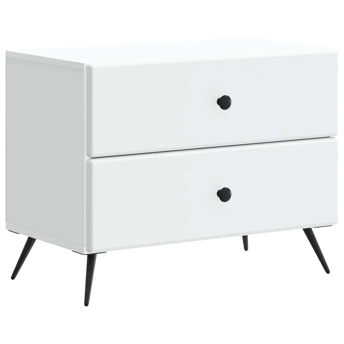 Bedside Cabinet White 62 x 34.5 x 47.5 cm Bedroom Storage Table Drawer Shelf