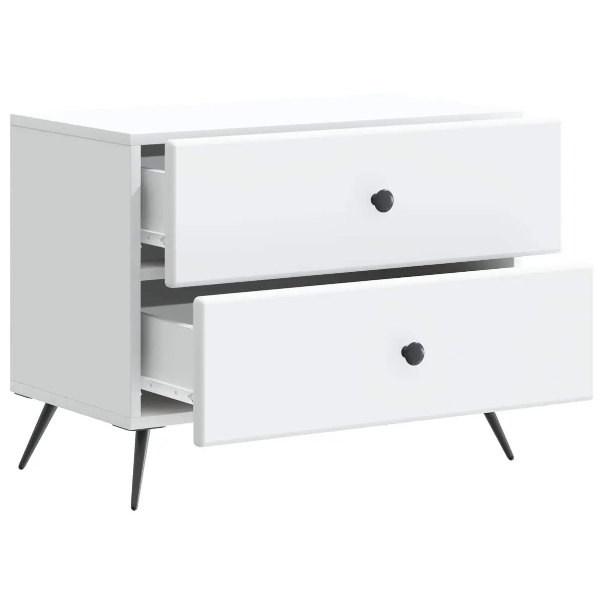 Bedside Cabinet White 62 x 34.5 x 47.5 cm Bedroom Storage Table Drawer Shelf