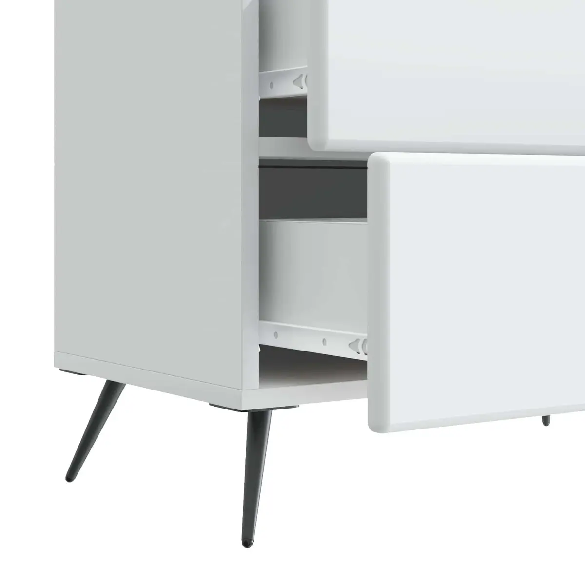 Bedside Cabinet White 62 x 34.5 x 47.5 cm Bedroom Storage Table Drawer Shelf