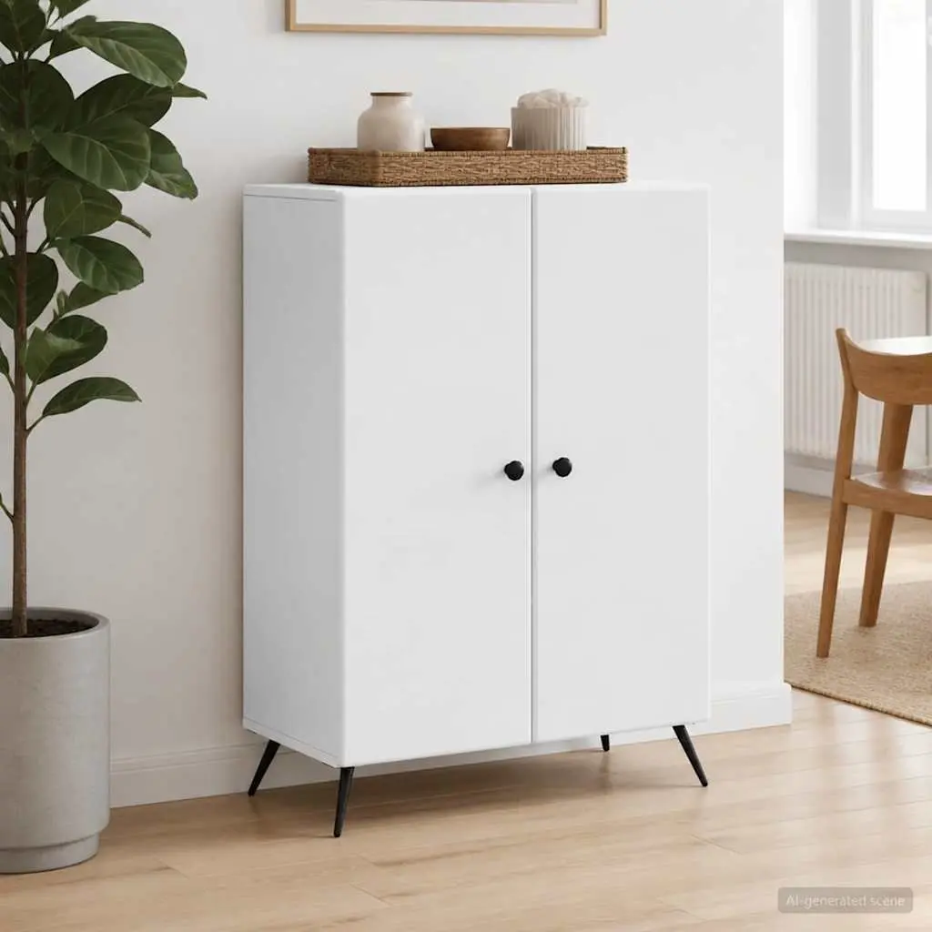Sideboard Storage Cabinet 66 x 34.5 x 90 cm White Engineered Wood Buffet
