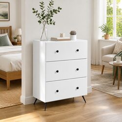 Value-Driven White Sliding Door Storage Cabinet