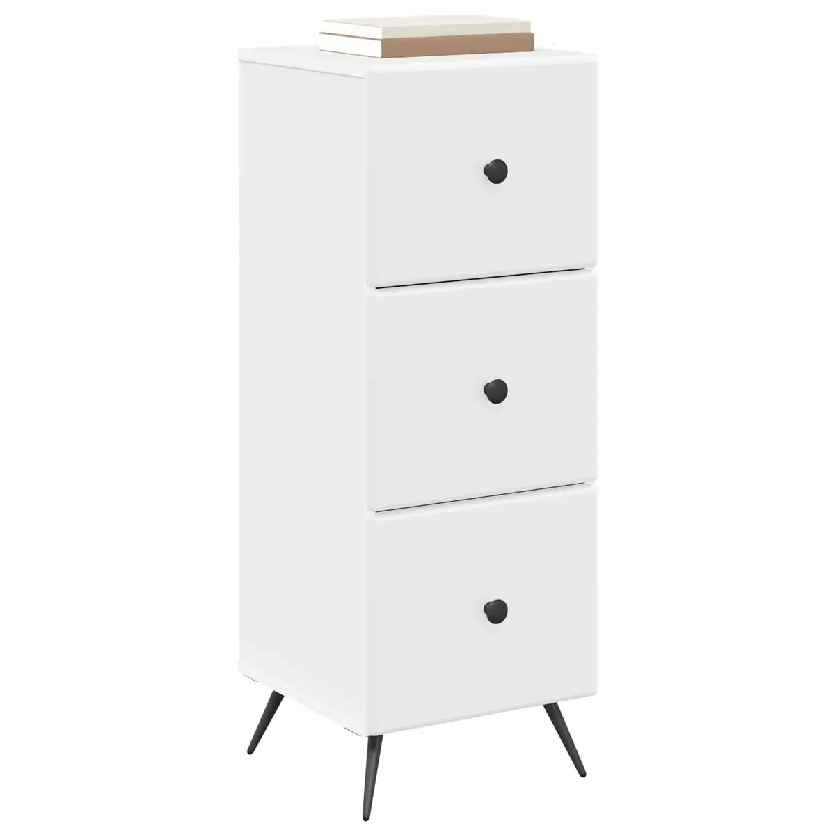 Adjustable Storage Cabinet Engineered Wood White 33 x 34.5 x 90 cm