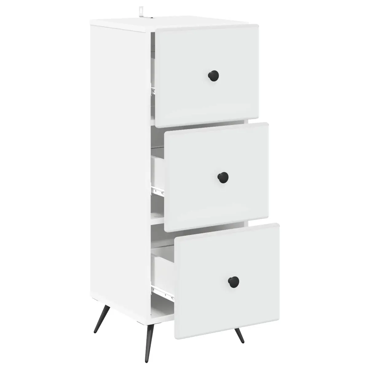 Adjustable Storage Cabinet Engineered Wood White 33 x 34.5 x 90 cm