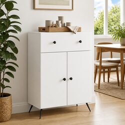Elegant White Sideboard Buffet with Storage Solutions