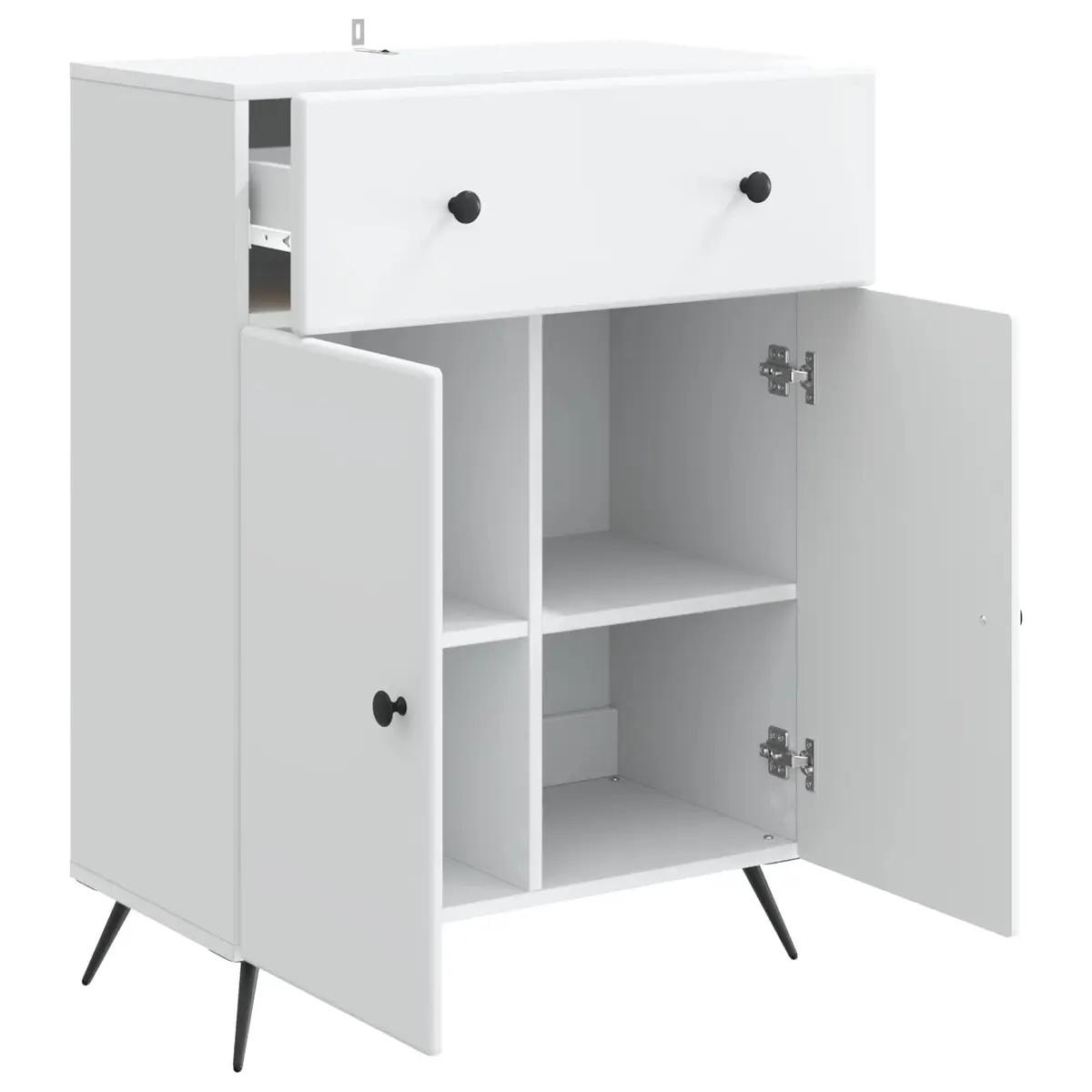 Sideboard Buffet Cabinet Storage Unit Modern Engineered Wood 66 x 34.5 x 90 cm White