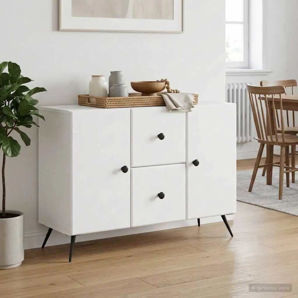 Sideboard Storage Cabinet Buffet Organizer White 89cm x 34.5cm x 60cm