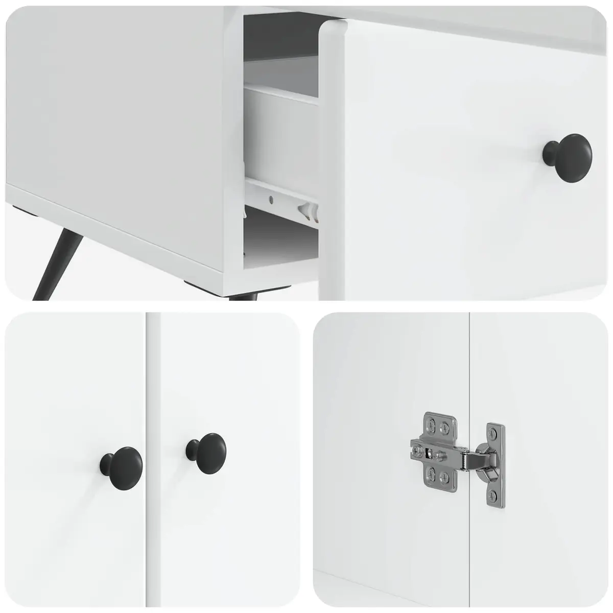 Sideboard Buffet Cabinet Storage Furniture Living Room Dining 66x34.5x95cm White