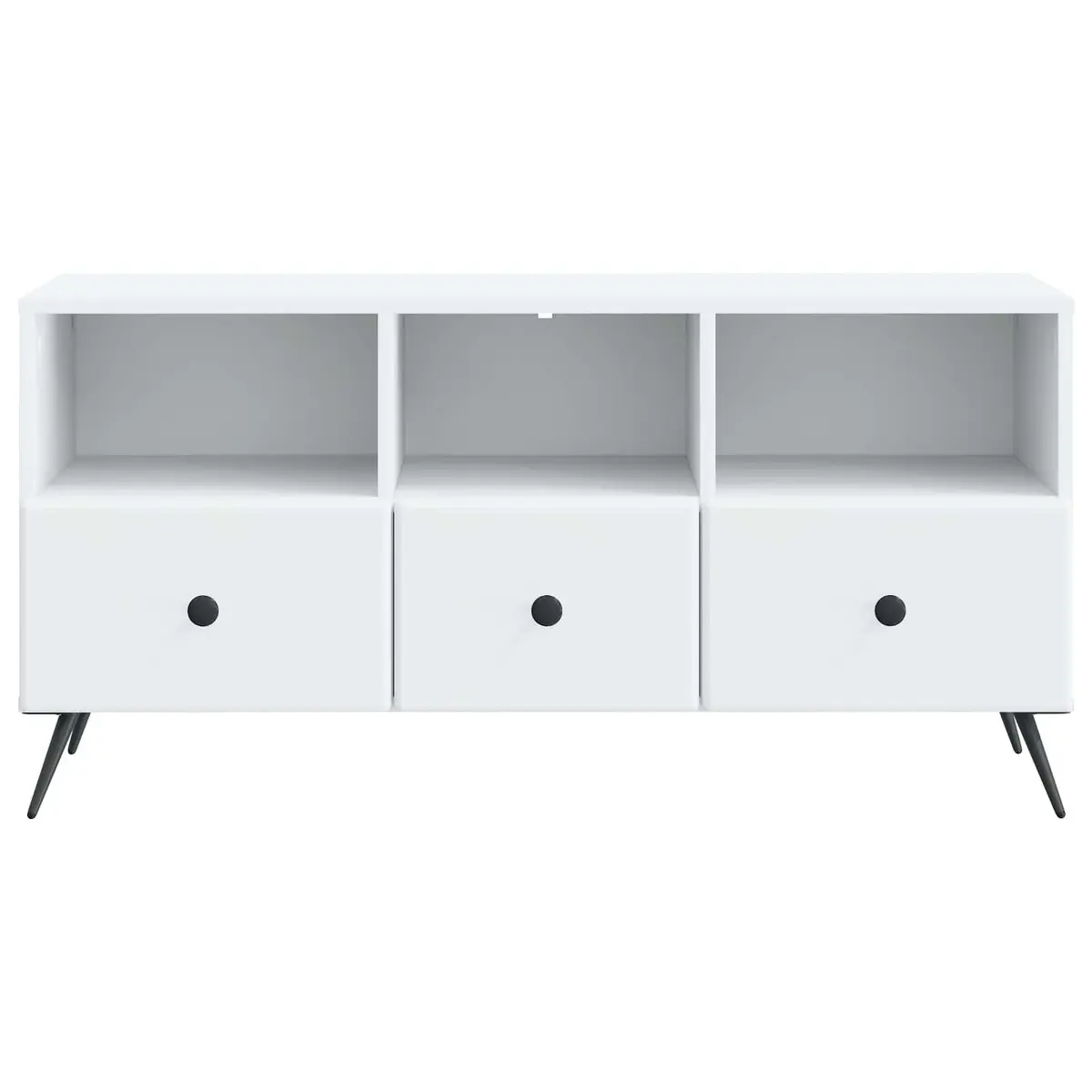 TV Cabinet Storage Unit White Engineered Wood Entertainment Unit with Drawers Shelves