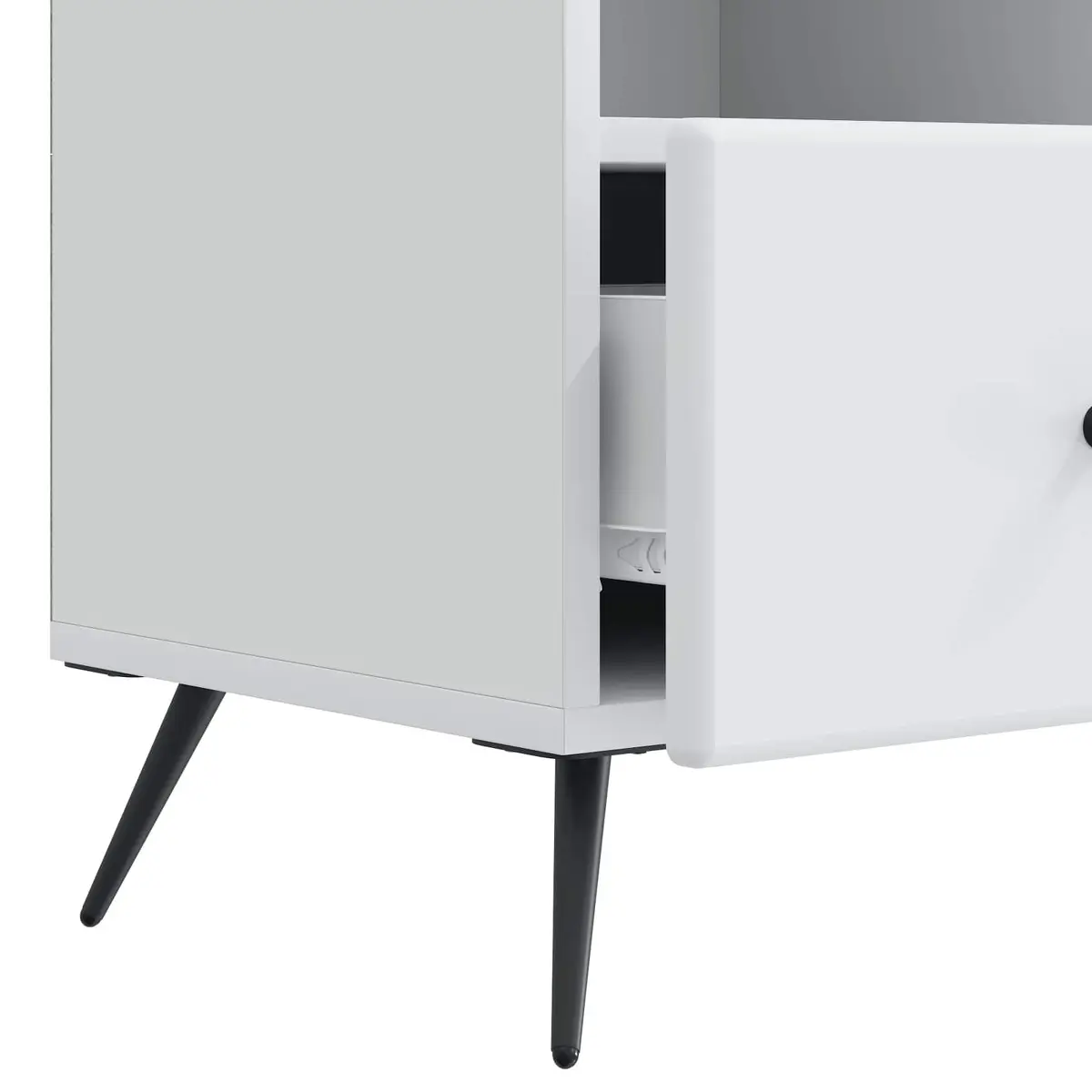 TV Cabinet Storage Unit White Engineered Wood Entertainment Unit with Drawers Shelves